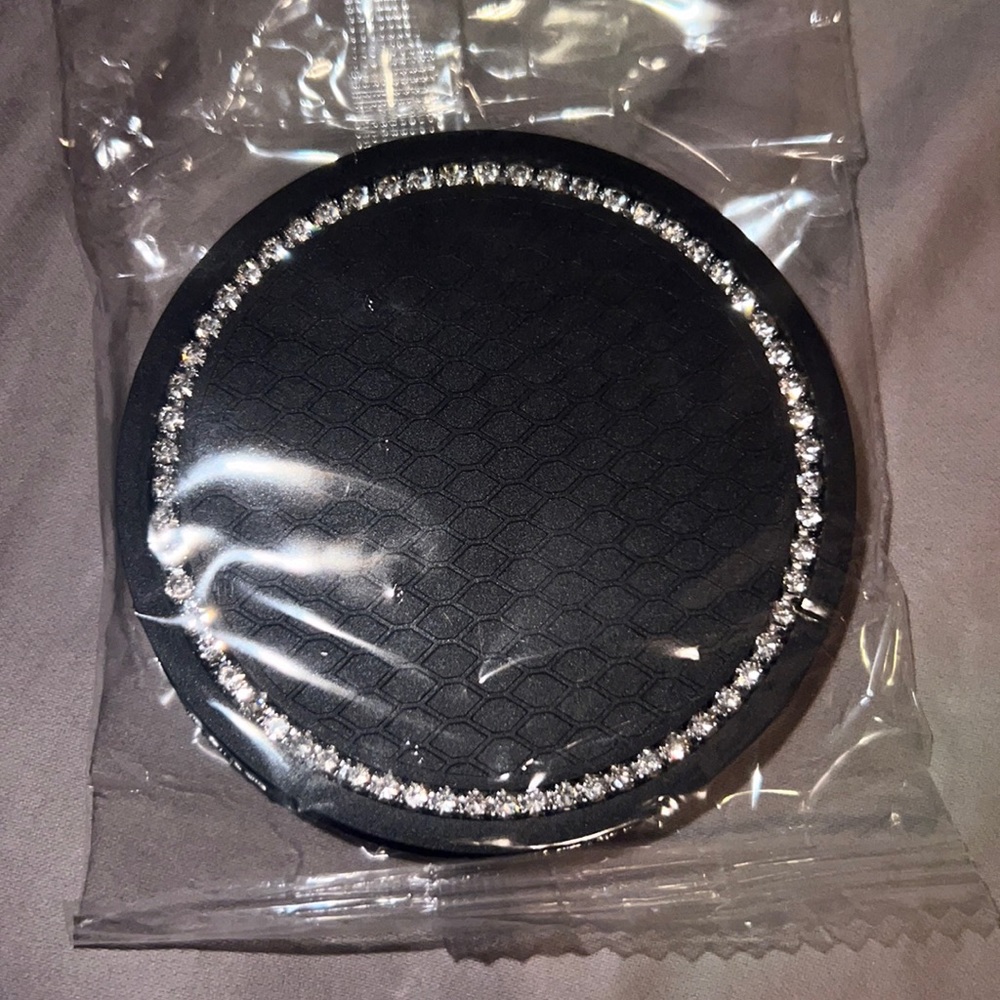 Black Rhinestone Car Coasters